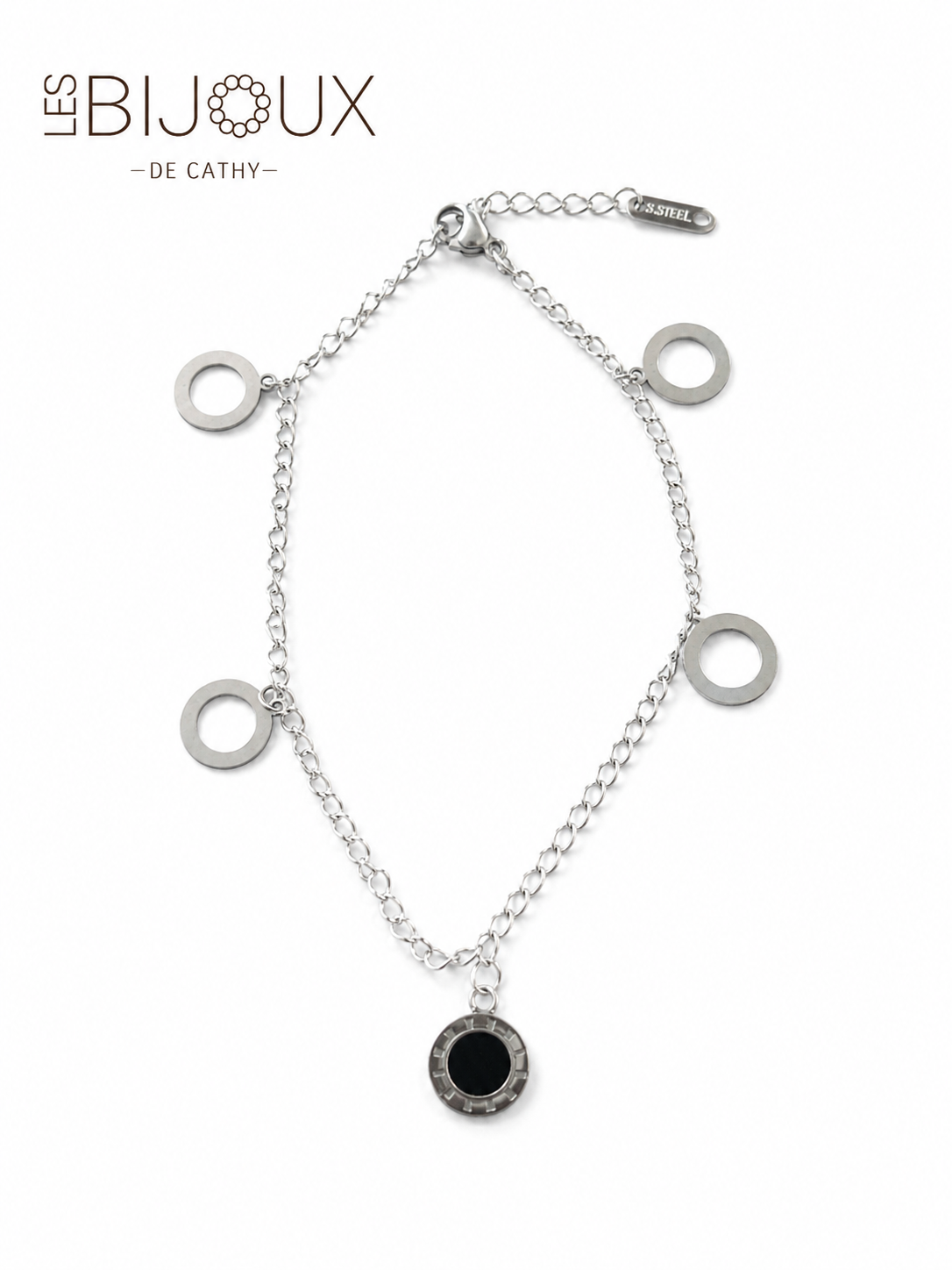 Bracelet argent à 5 breloques