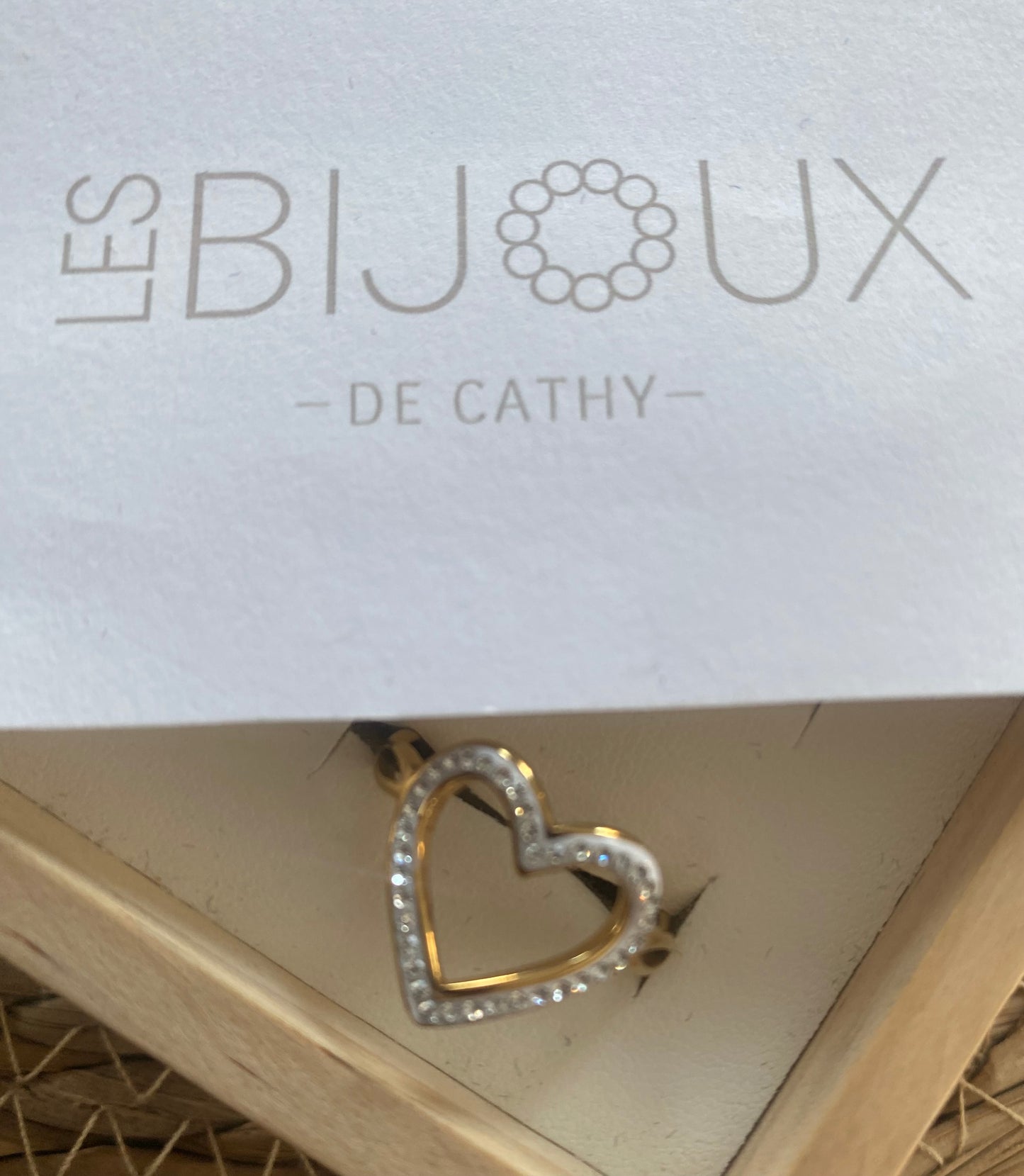 Bague or grand coeur zircon