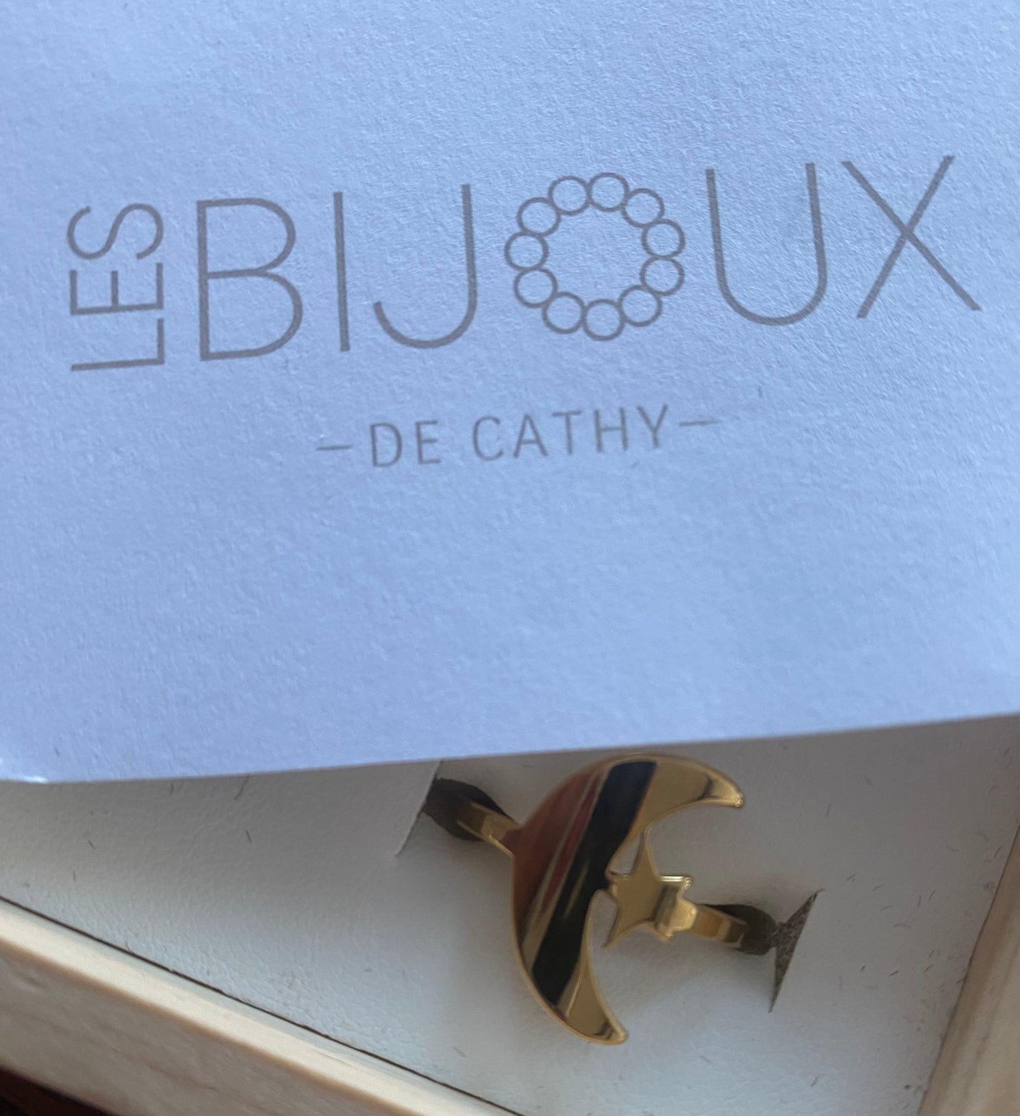 Bague or lune et étoile