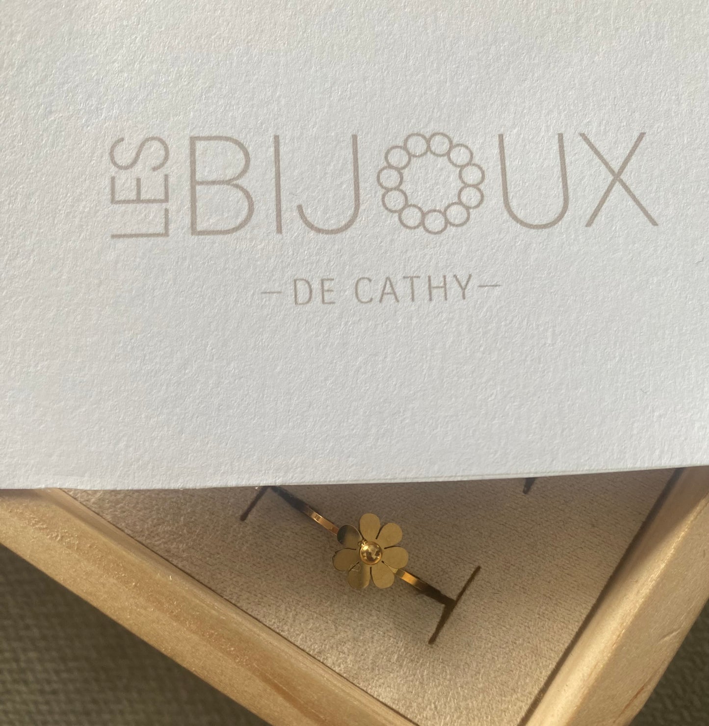 Bague or fleur
