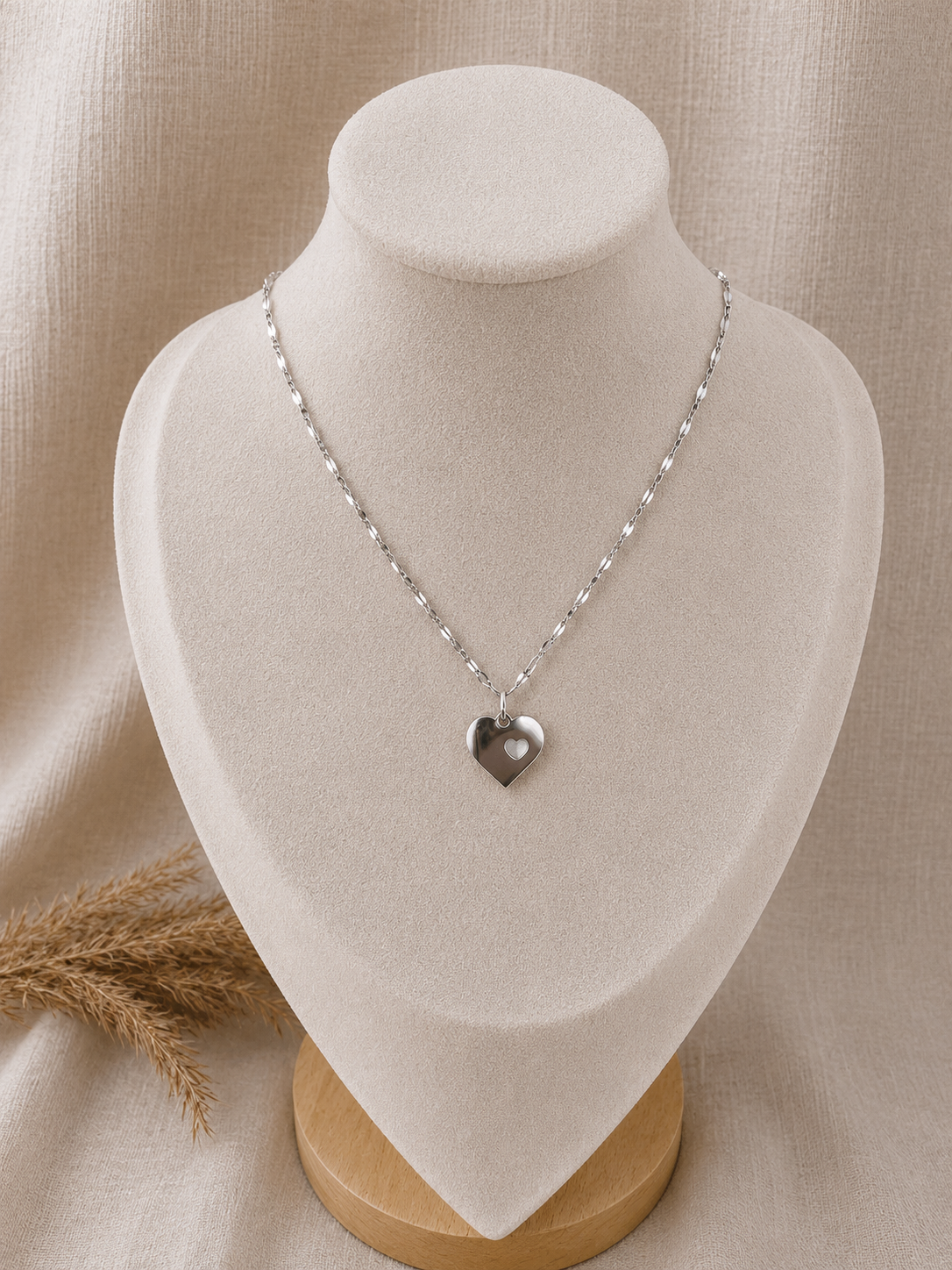 Chaine pour enfant argent breloque coeur