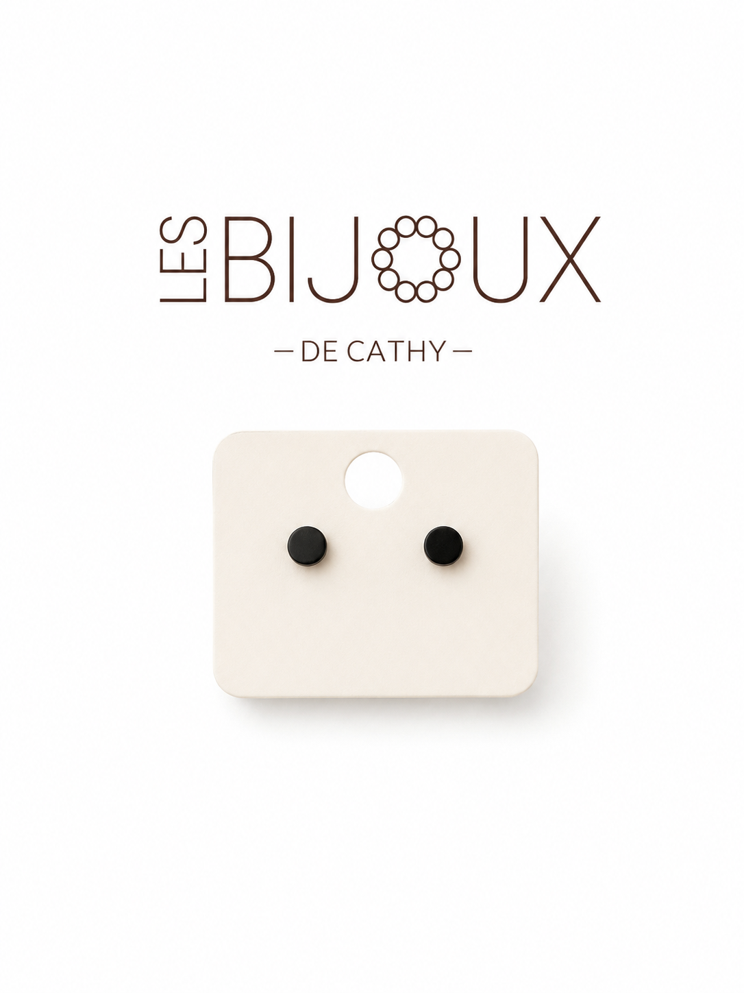 Boucles d’oreilles noir rond