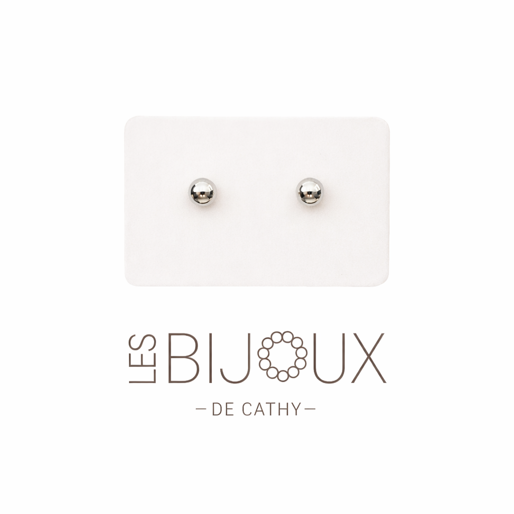 Boucles d’oreilles fixes argent 4 mm