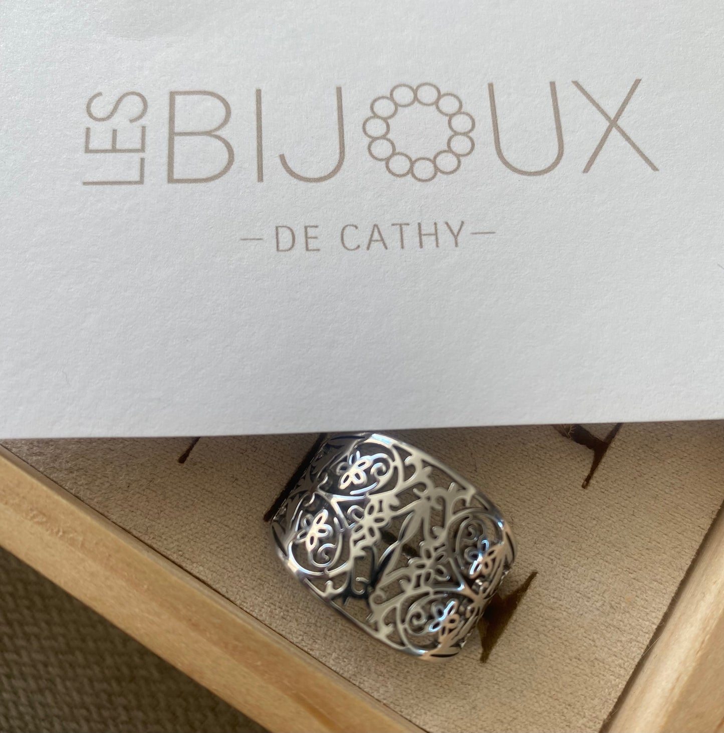 Bague argent mosaïque