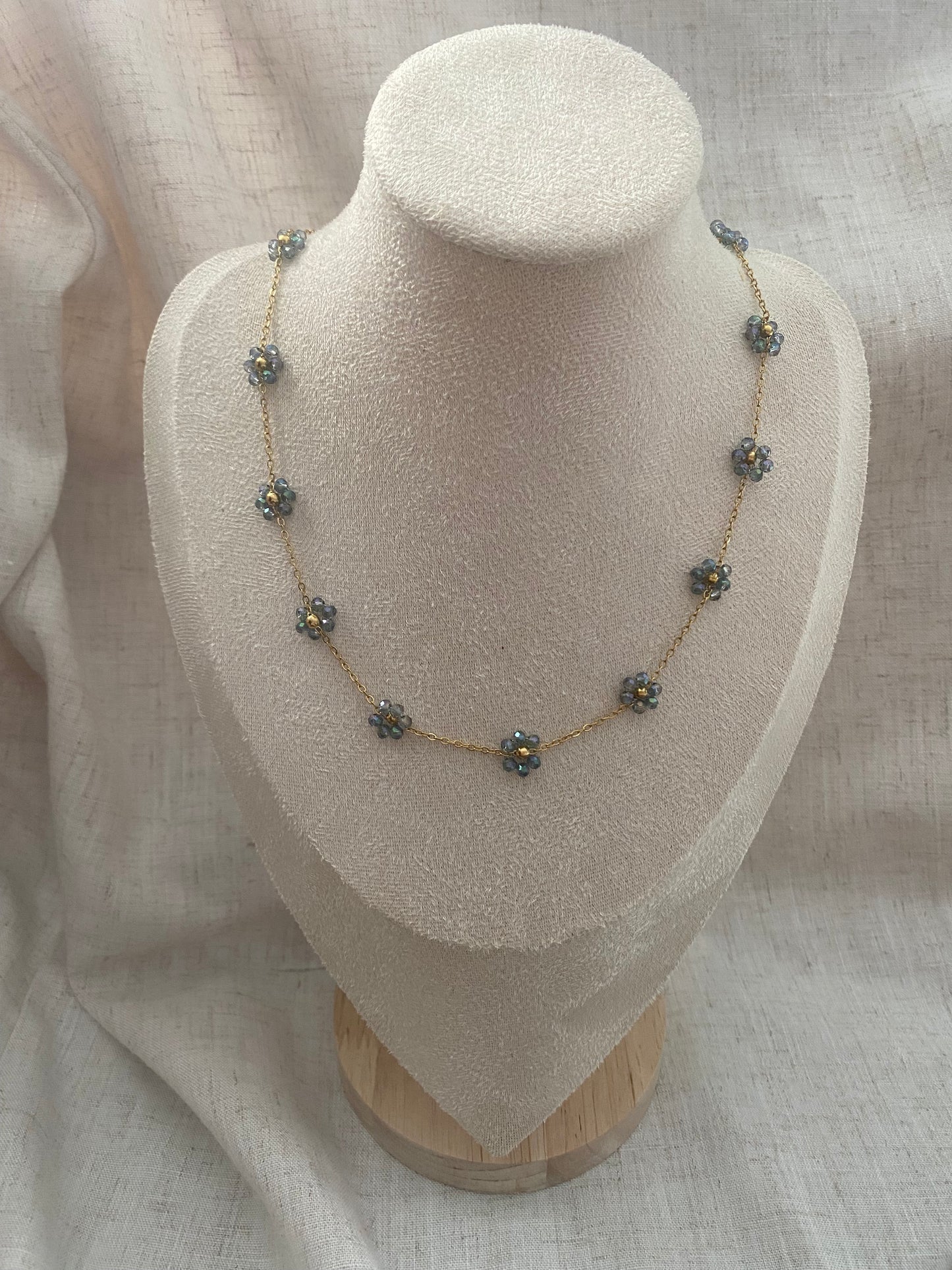 Collier Clara bleu ardoise