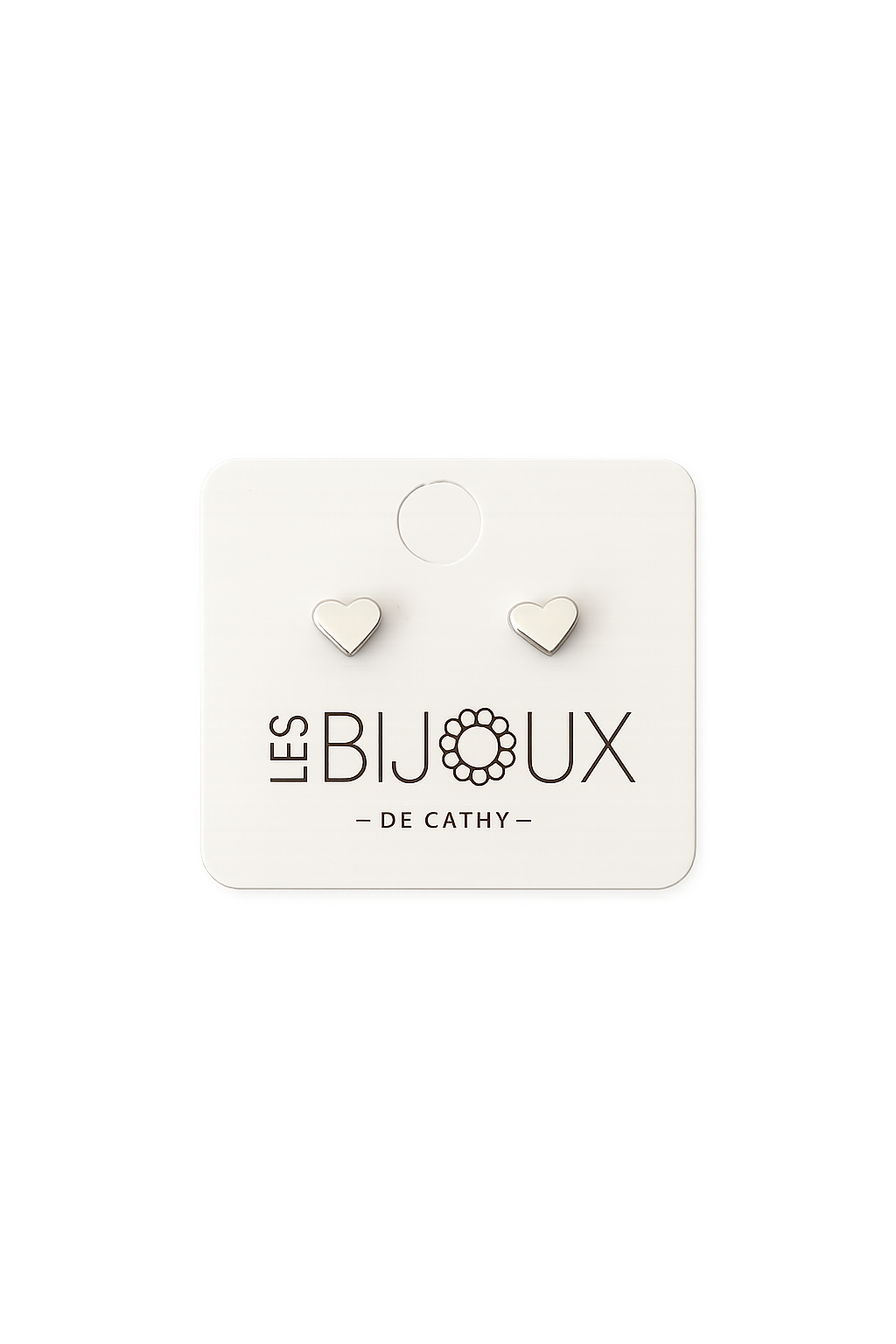 Boucle d’oreille, argent, mini cœur