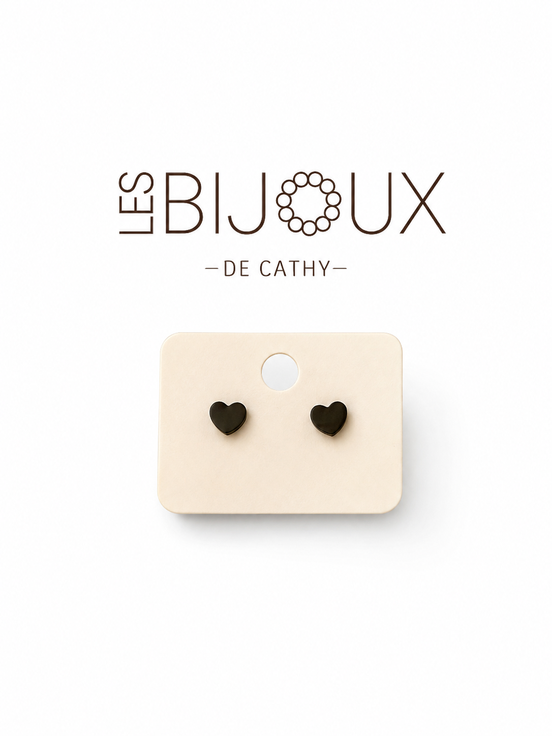Boucles d’oreilles noir coeur