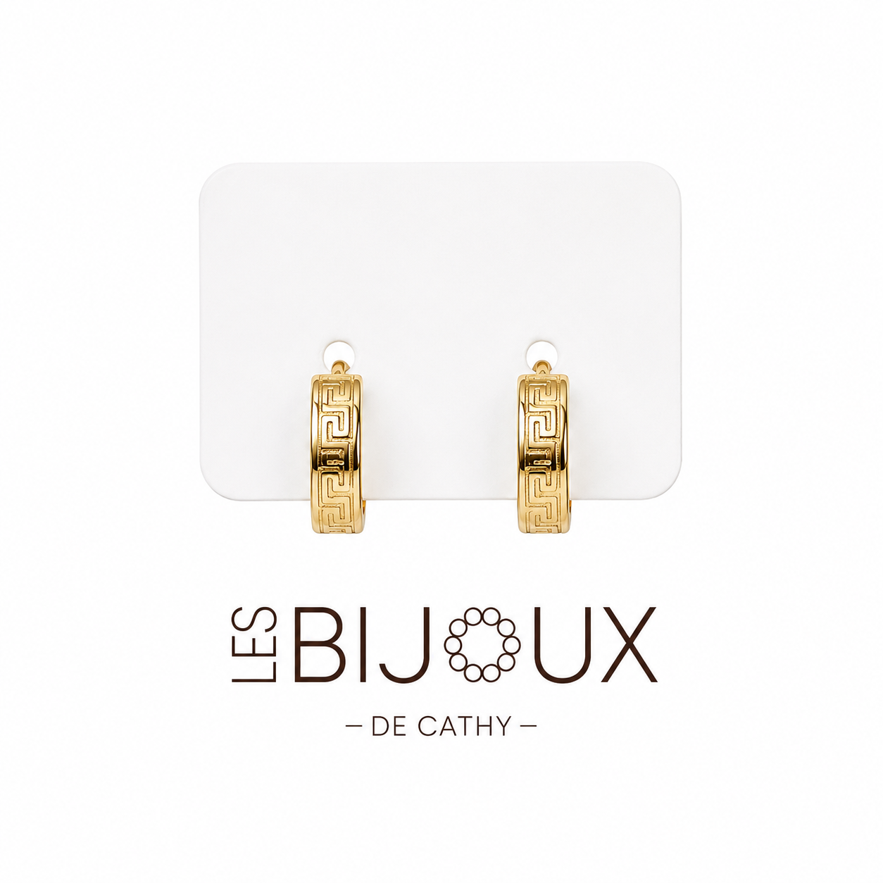 Boucles d’oreilles or anneaux avec motifs