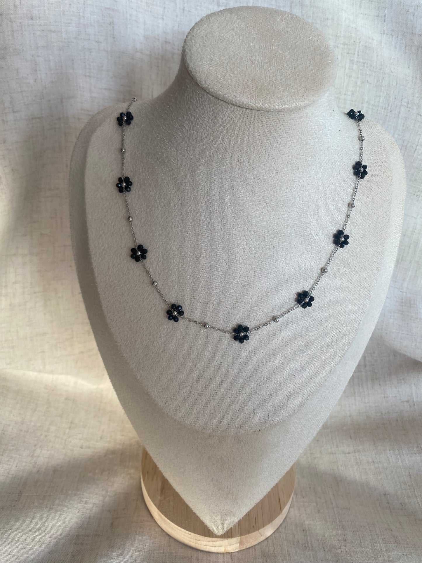 Collier Clara argent et noir