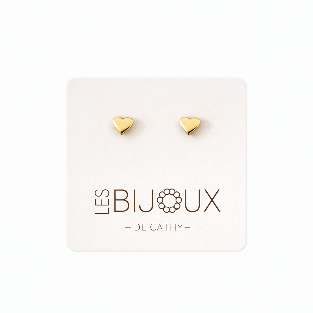Boucles d’oreilles mini coeur or 4 mm