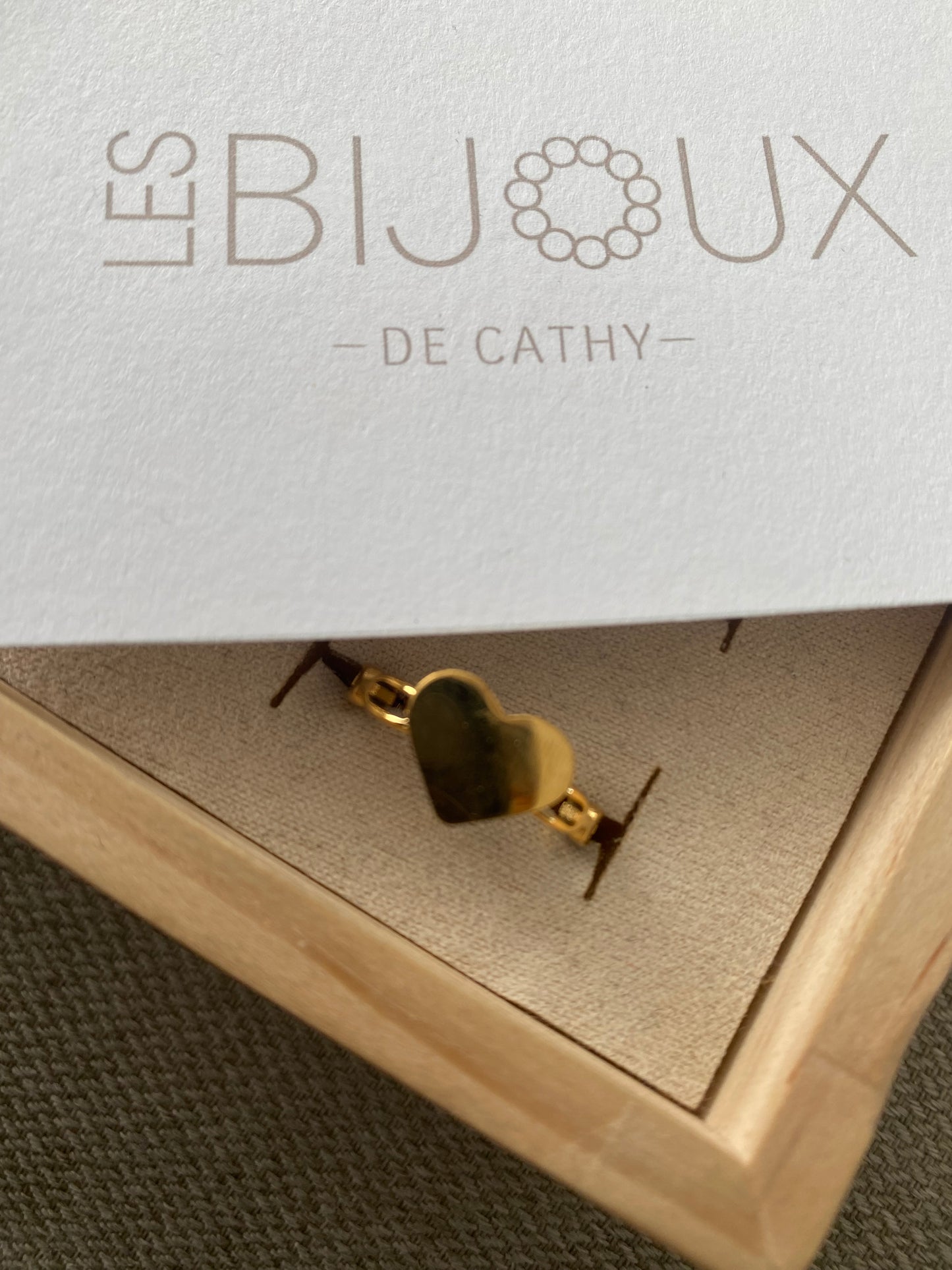Bague or grand coeur