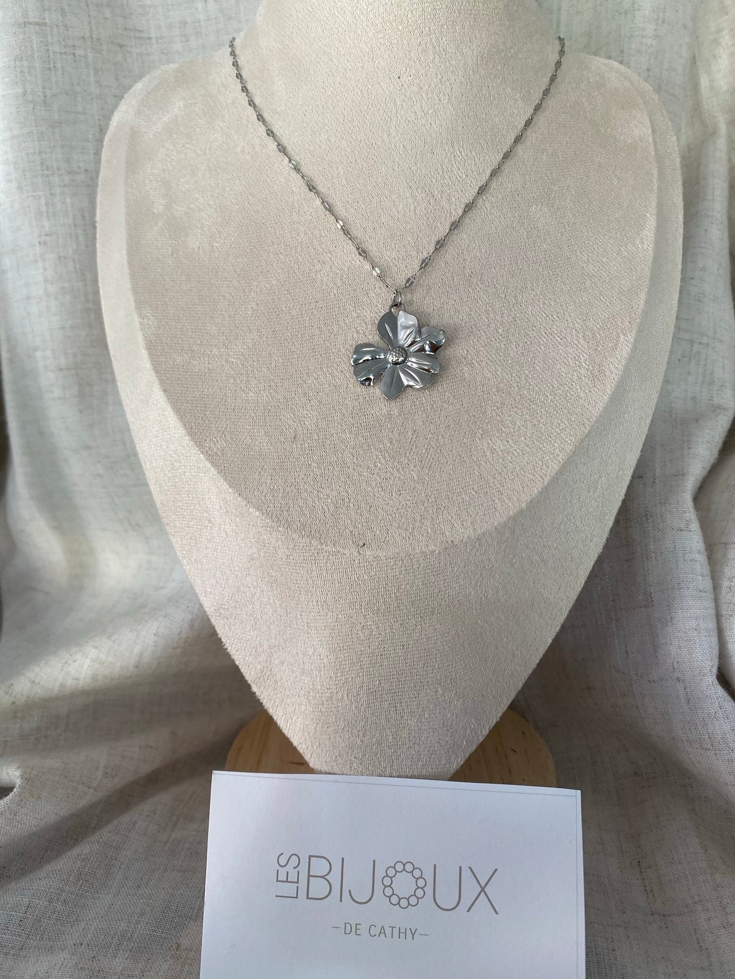 CHAINE ADÈLE ARGENT FLEUR