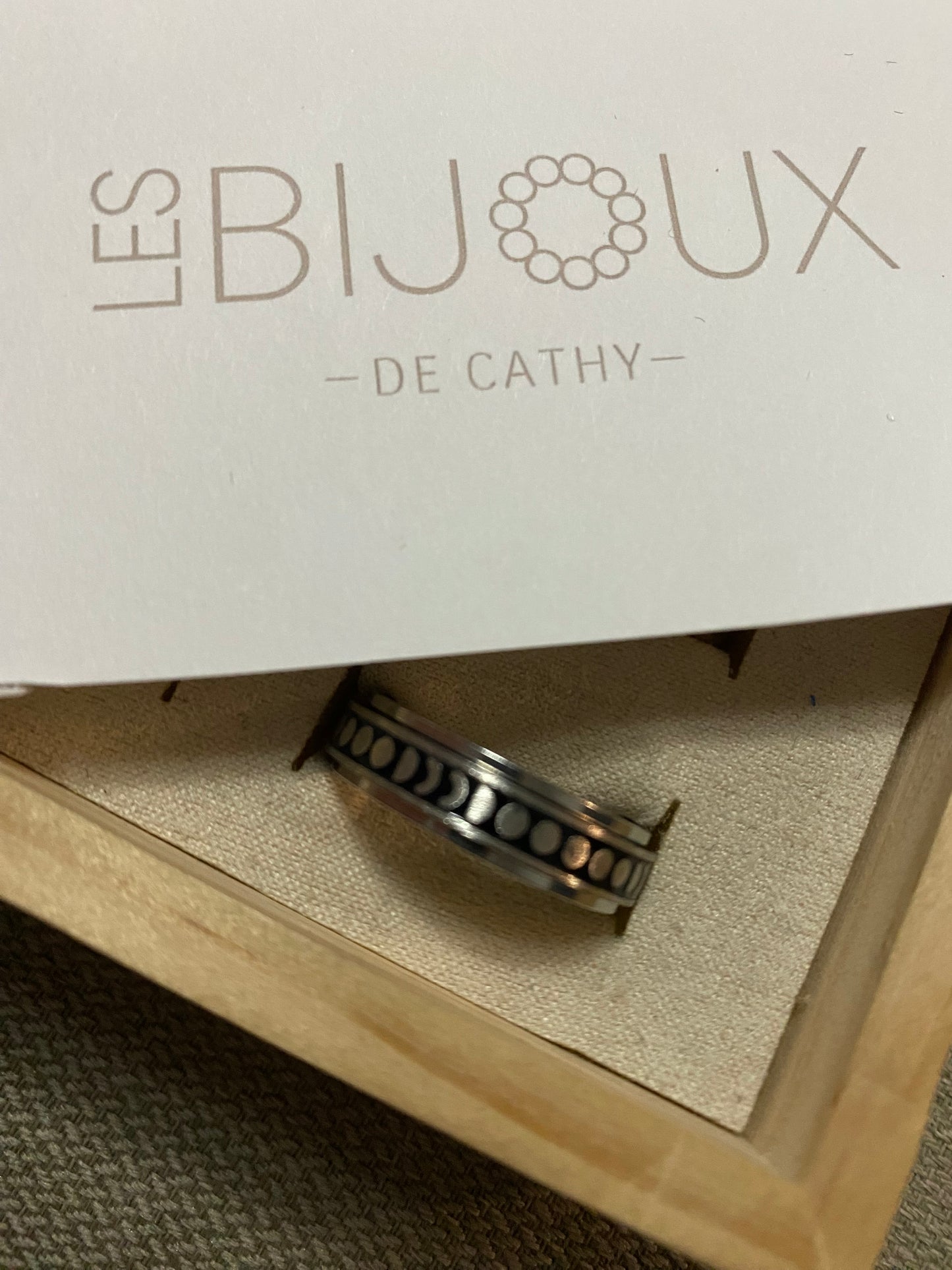 Bague argent amovible lune