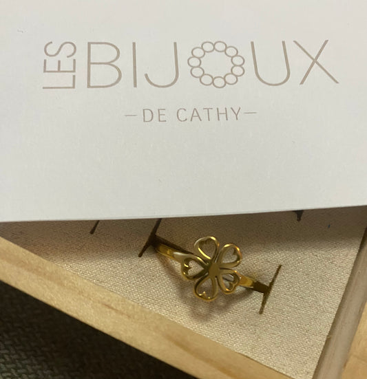Bague or fleur