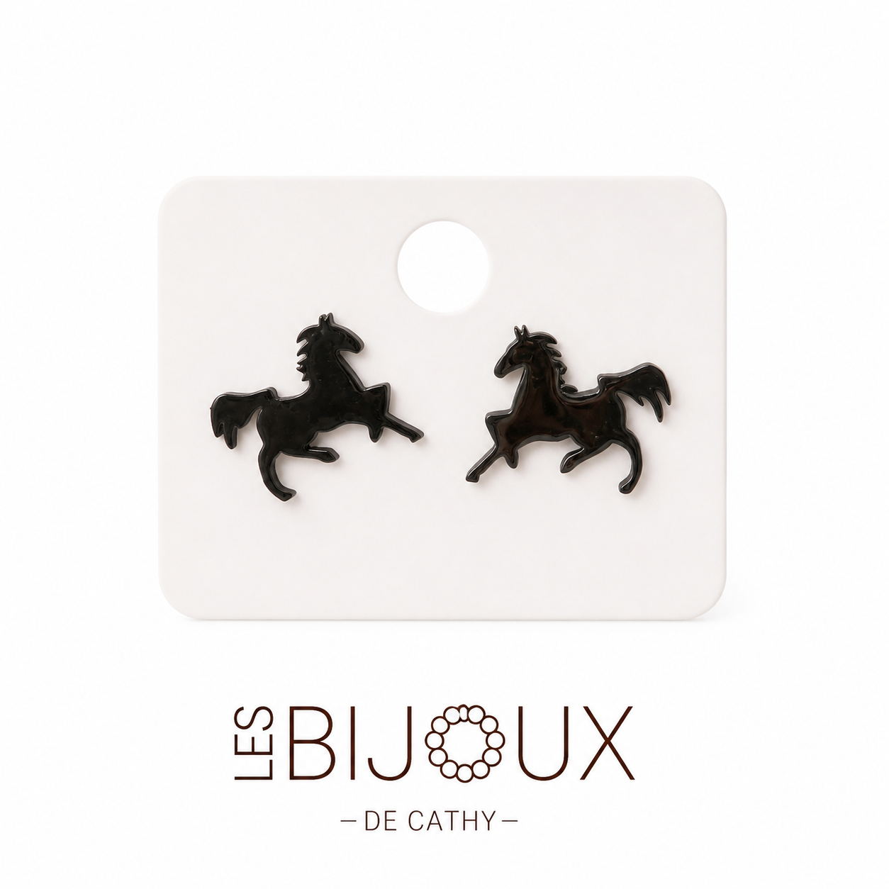 Boucles d’oreilles noir cheval