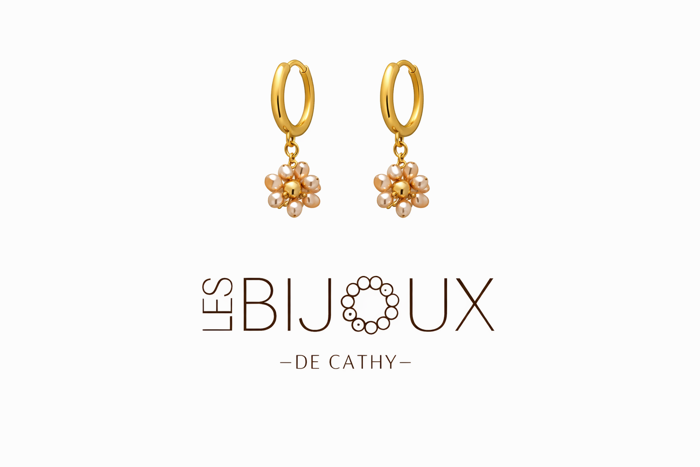 Boucles d’oreilles dormeuses or Clara champagne
