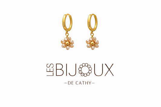 Boucles d’oreilles dormeuses or Clara champagne