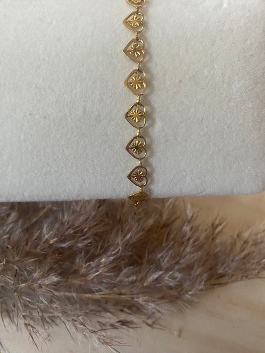 BRACELET COEUR OR