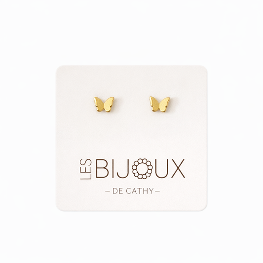 Boucles d’oreilles papillon or 4 mm
