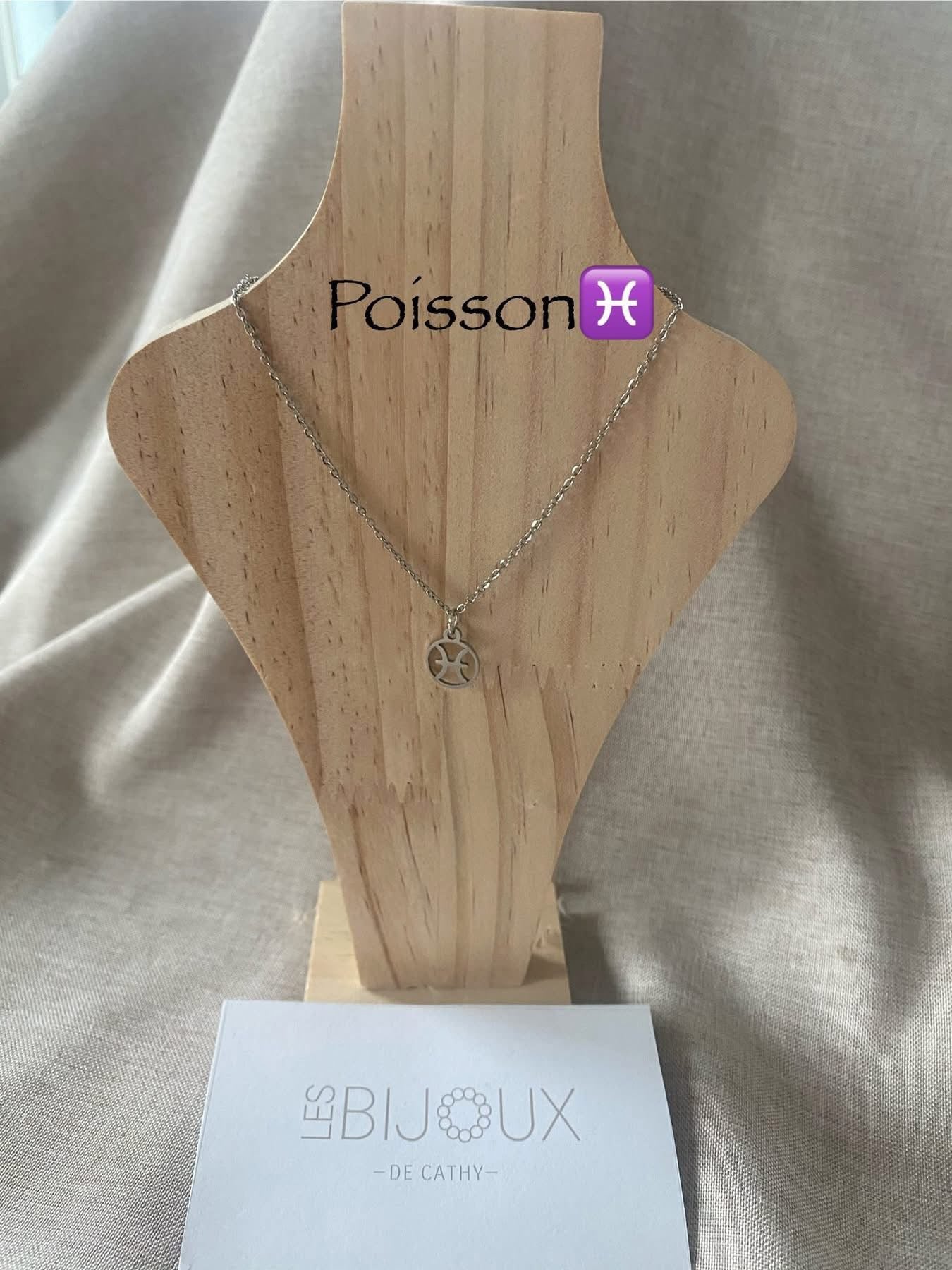 Chaîne argent, signe, poisson
