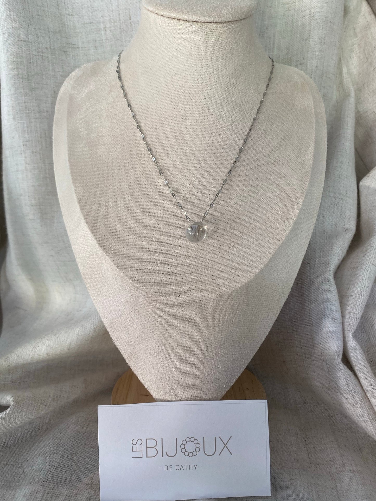 CHAINE ADÈLE ARGENT BILLE TRANSLUCIDE