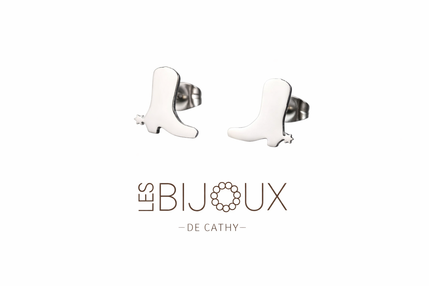 Boucles d’oreilles argent fixes bottes de cowboy collection country