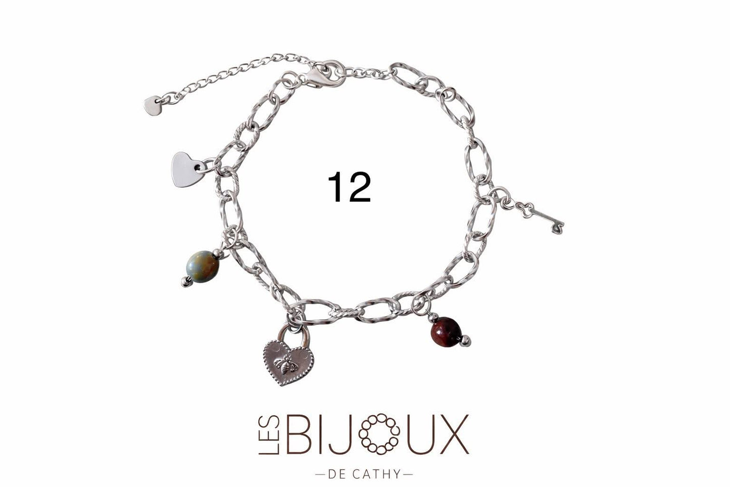 Bracelet argent à 5 breloques