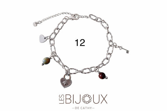 Bracelet argent à 5 breloques