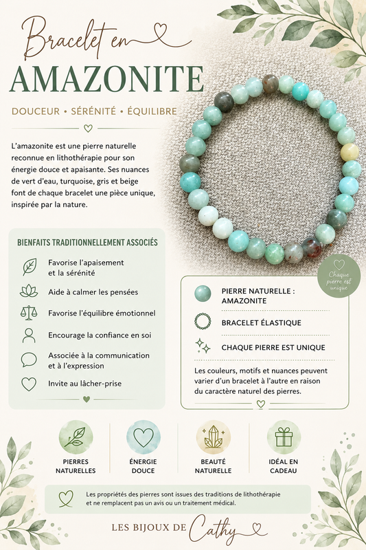Bracelet de billes en pierres naturelles