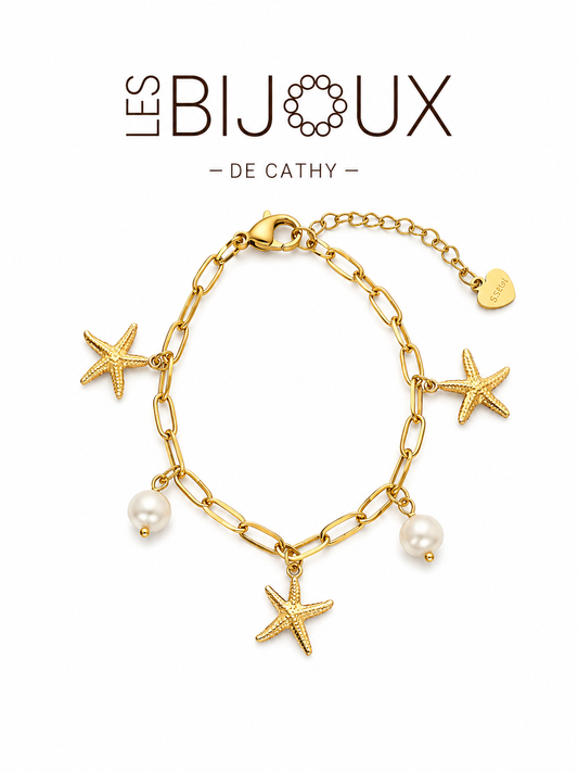 Bracelet or à 5 breloques