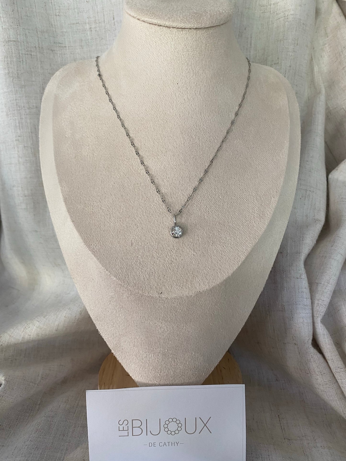 CHAINE ADÈLE  ARGENT CRISTAL
