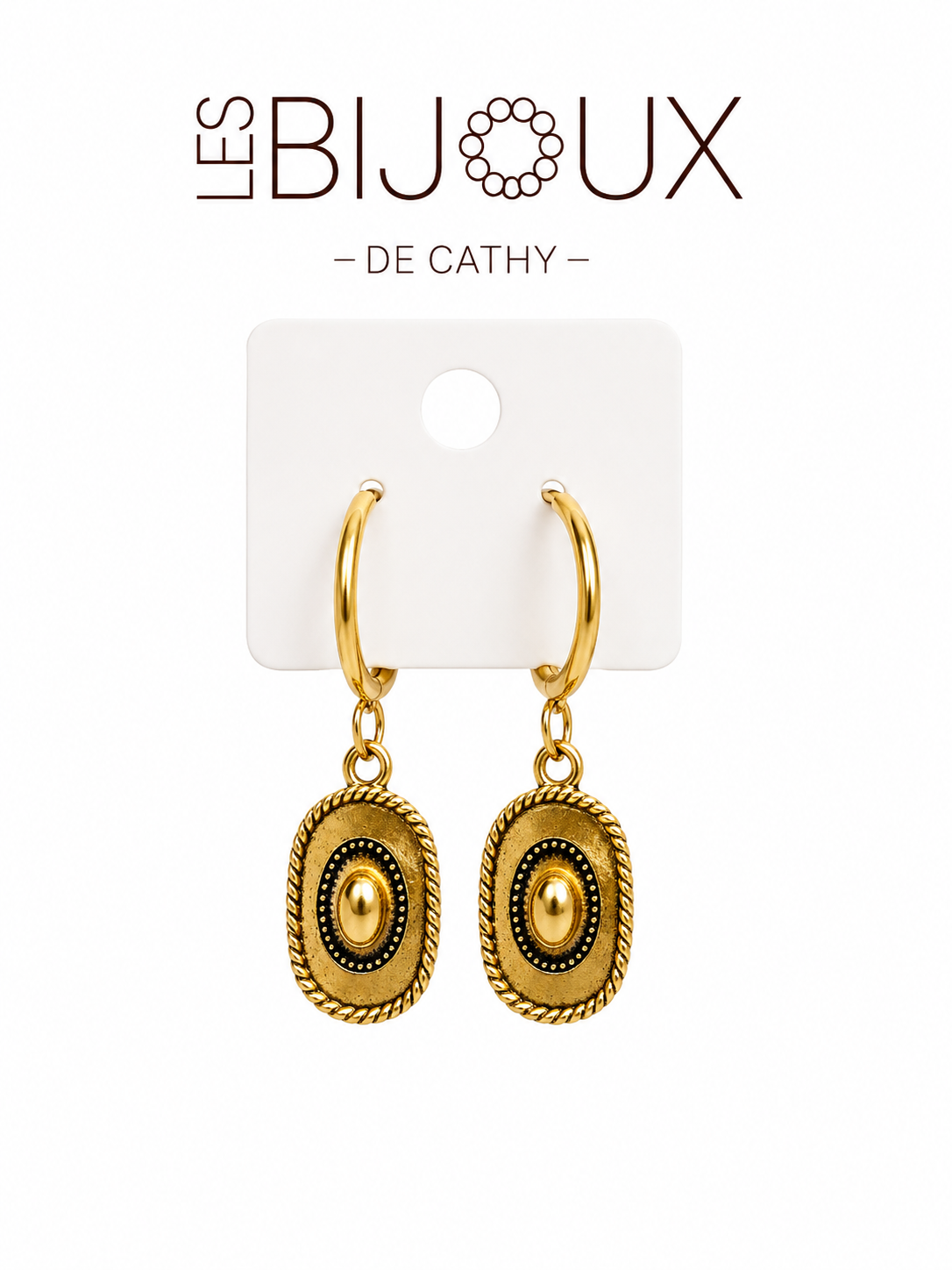 Boucles d’oreilles, or chapeau de Cowboys, collection Country
