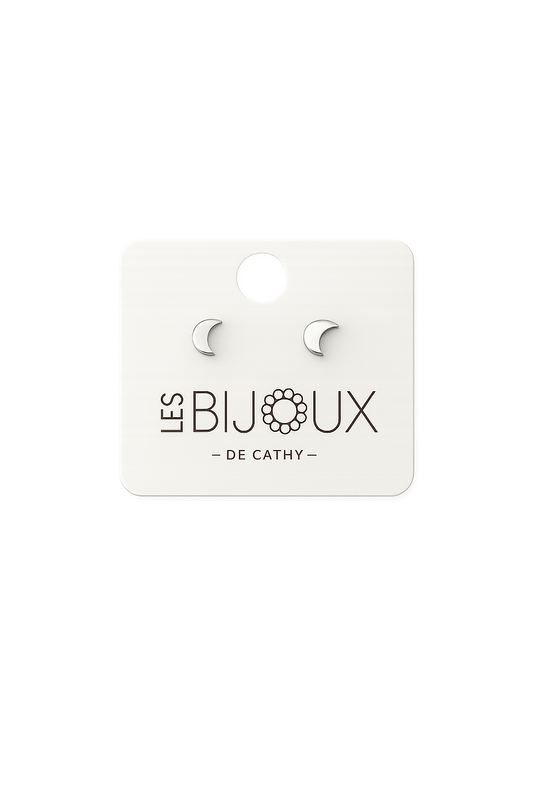 Boucles d’oreilles argent lune