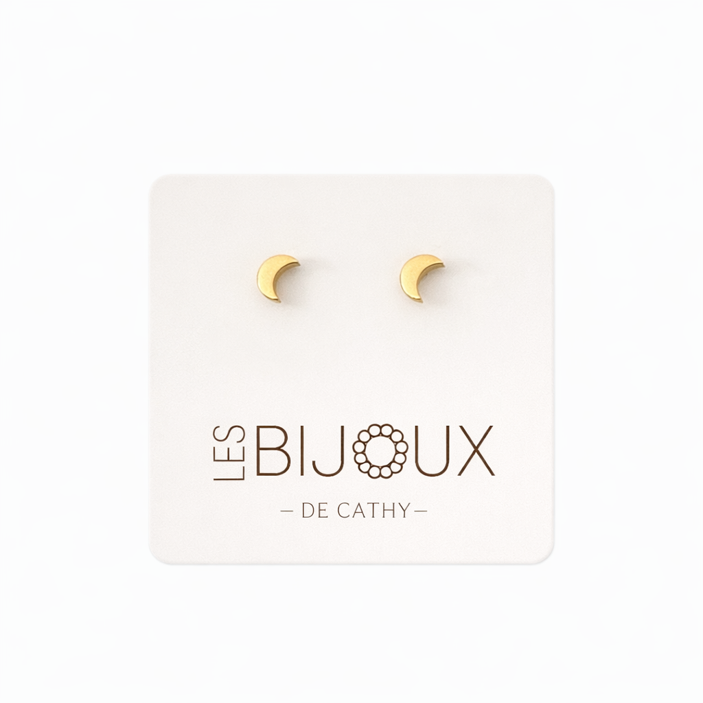 Boucles d’oreilles lune or 4mm