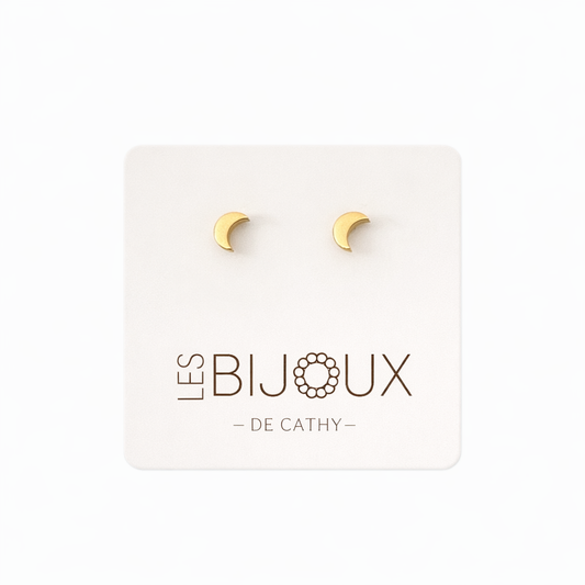 Boucles d’oreilles lune or 4mm