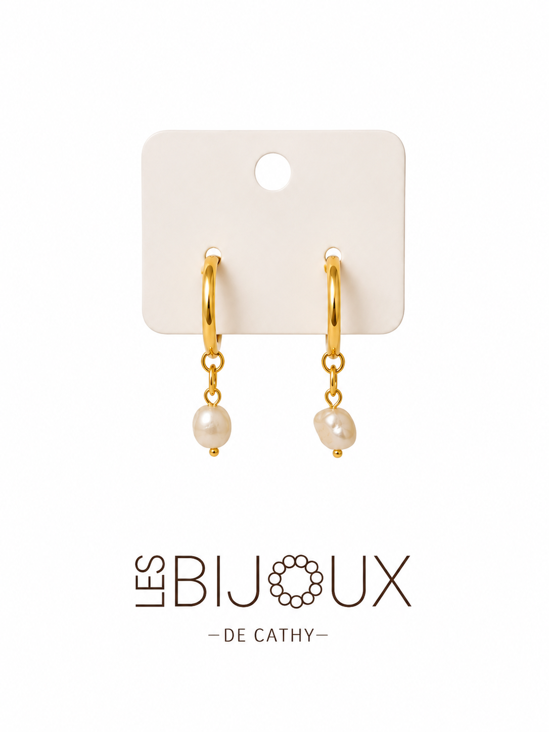 Anneaux dormeuses or avec perles