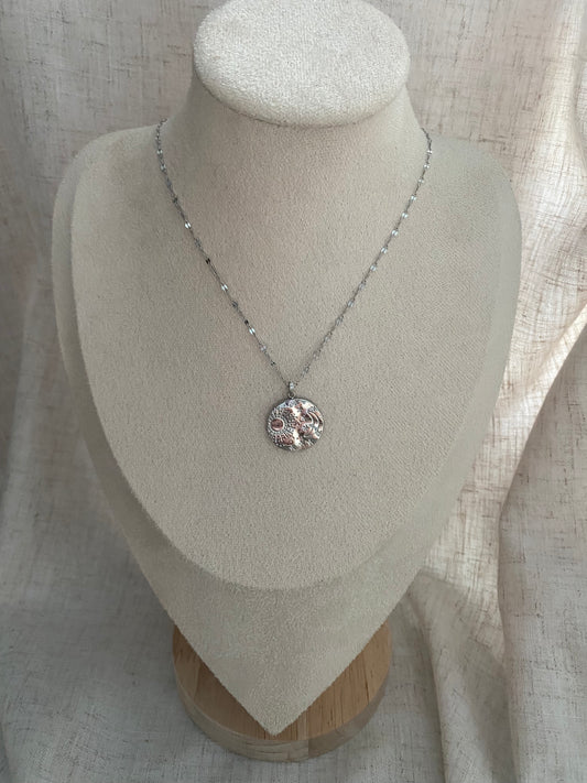 CHAINE ARGENT ADÈLE AVEC BRELOQUE LUNE ET SOLEIL