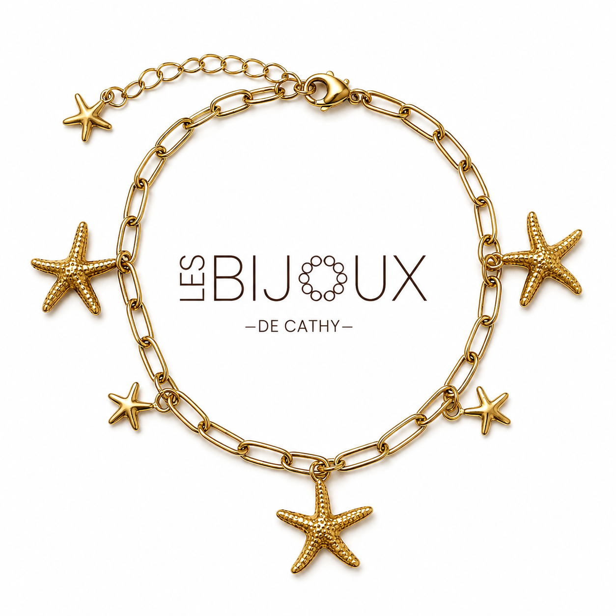 Bracelet or 5 breloques collection Béa