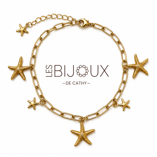 Bracelet or 5 breloques collection Béa