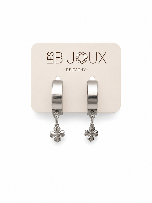 Boucles d’oreilles argent dormeuses Florence