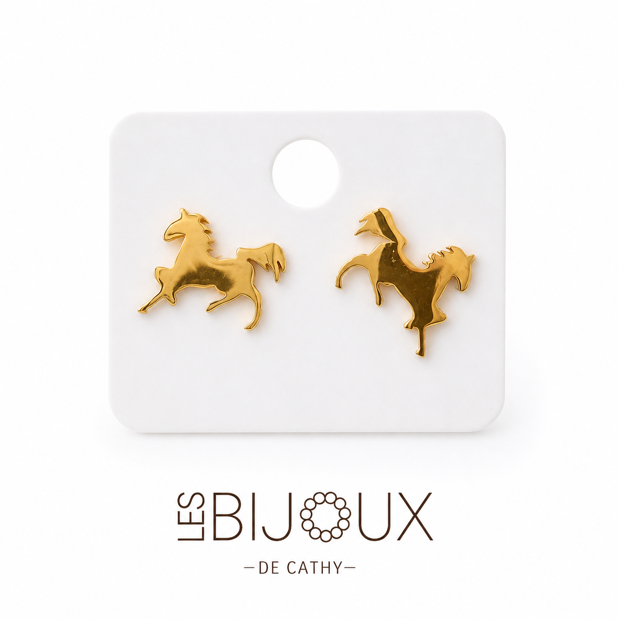 Boucles d’oreilles or cheval