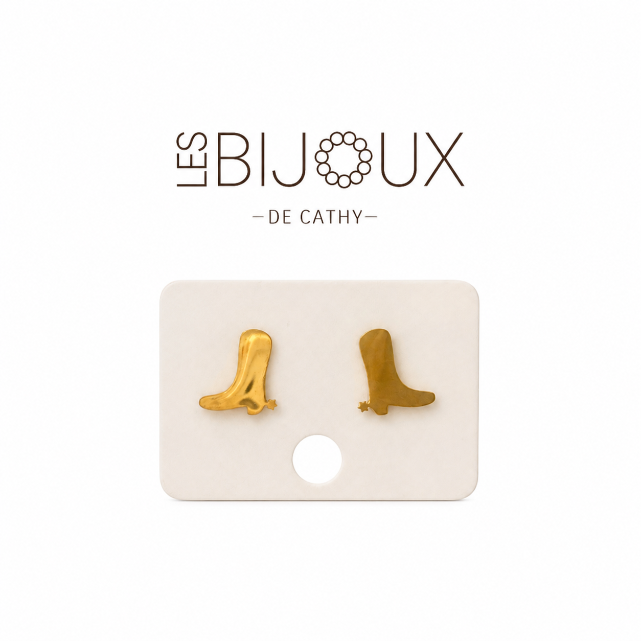 Boucles d’oreilles fixes or bottes de cowboy collection country