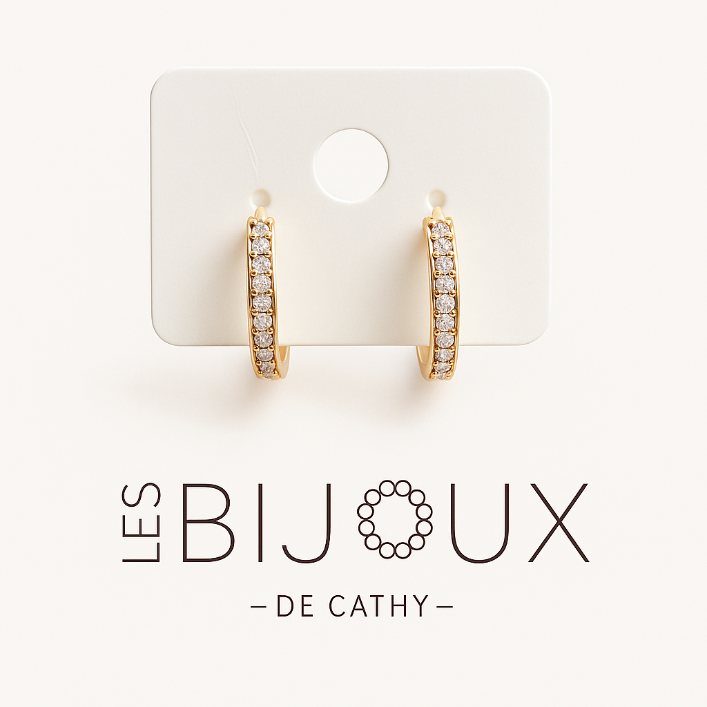BOUCLES D’OREILLES BRILLANTES OR dormeuses