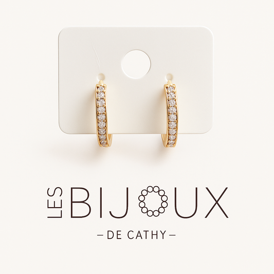 BOUCLES D’OREILLES BRILLANTES OR dormeuses