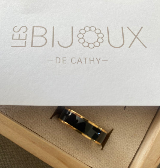 Bague or et noir