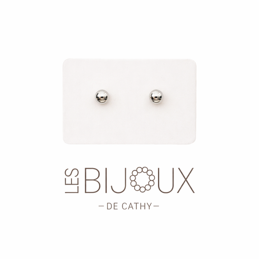 Boucles d’oreilles fixes argent 4 mm