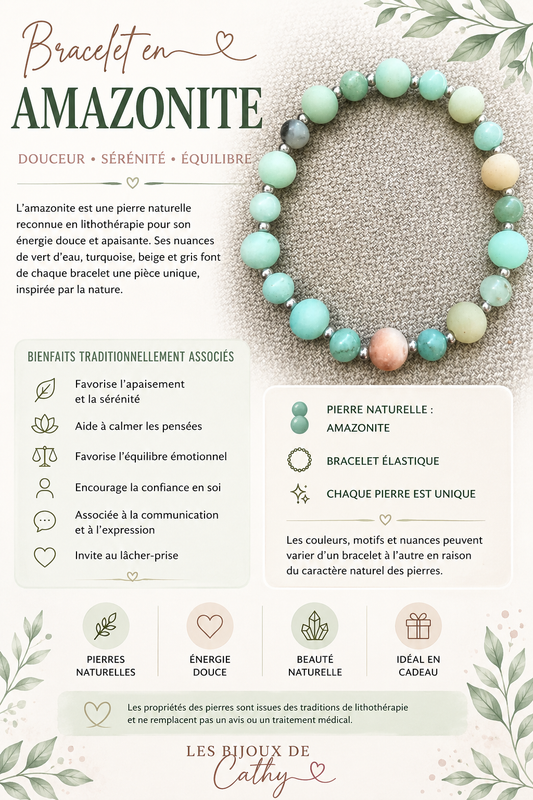 Bracelet de billes en vrai, pierres naturelles
