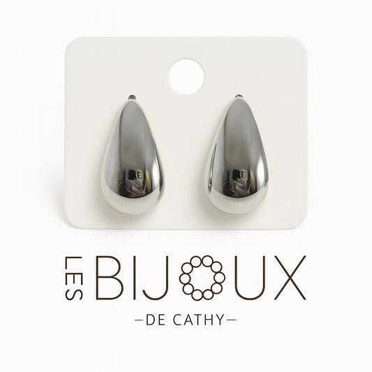 BOUCLES D’OREILLES GOUTTES ARGENT