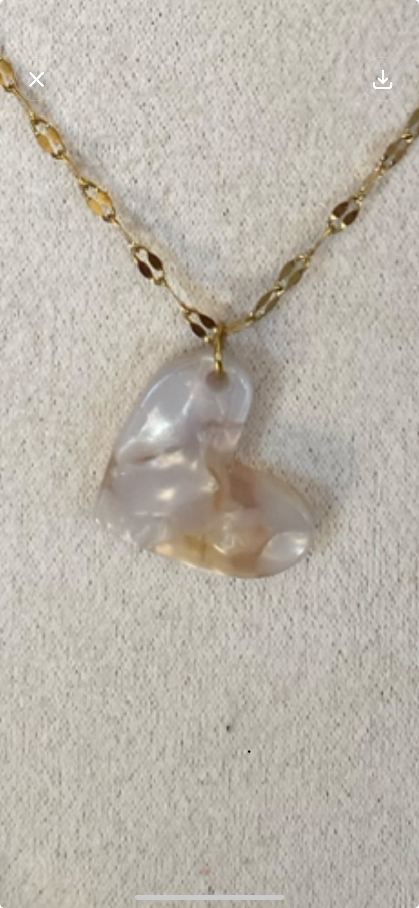 Chaine Adèle or avec coeur rosée