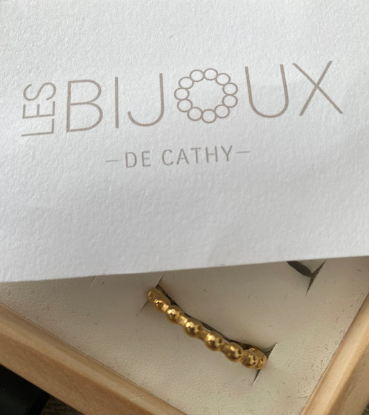 Bague or à petite billes